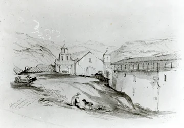 Die Kirche von San Francisco, Valparaiso, 1834